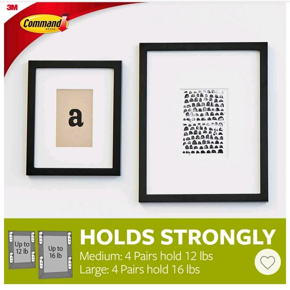 Command 28pc M/L Black Picture Hanging Strips